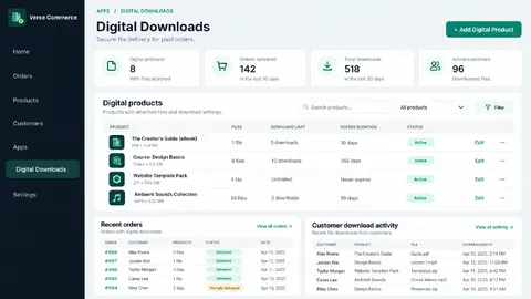 Digital Downloads — Files, Links & Delivery — screenshot 2 of 2
