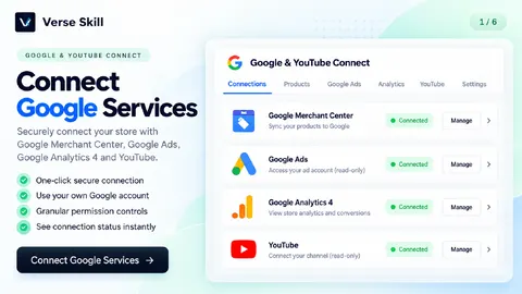 Google & YouTube Connect – Merchant Center, Ads & Analytics app screenshot preview