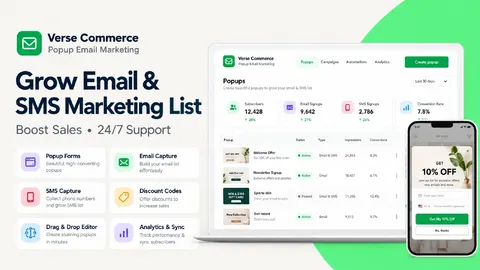 Verse Popups & Email Marketing app screenshot preview