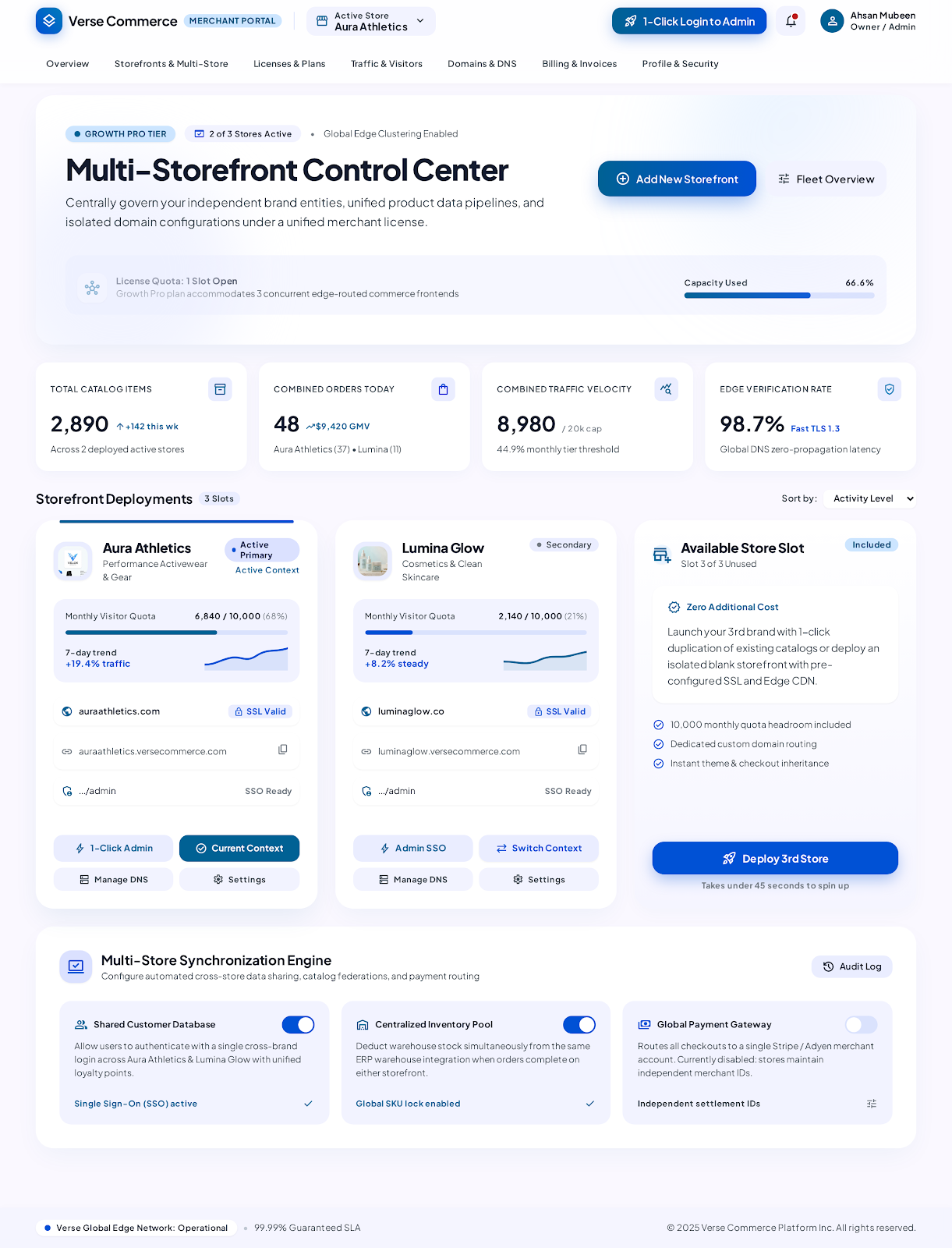 Verse Skill Commerce Storefront Builder Interface